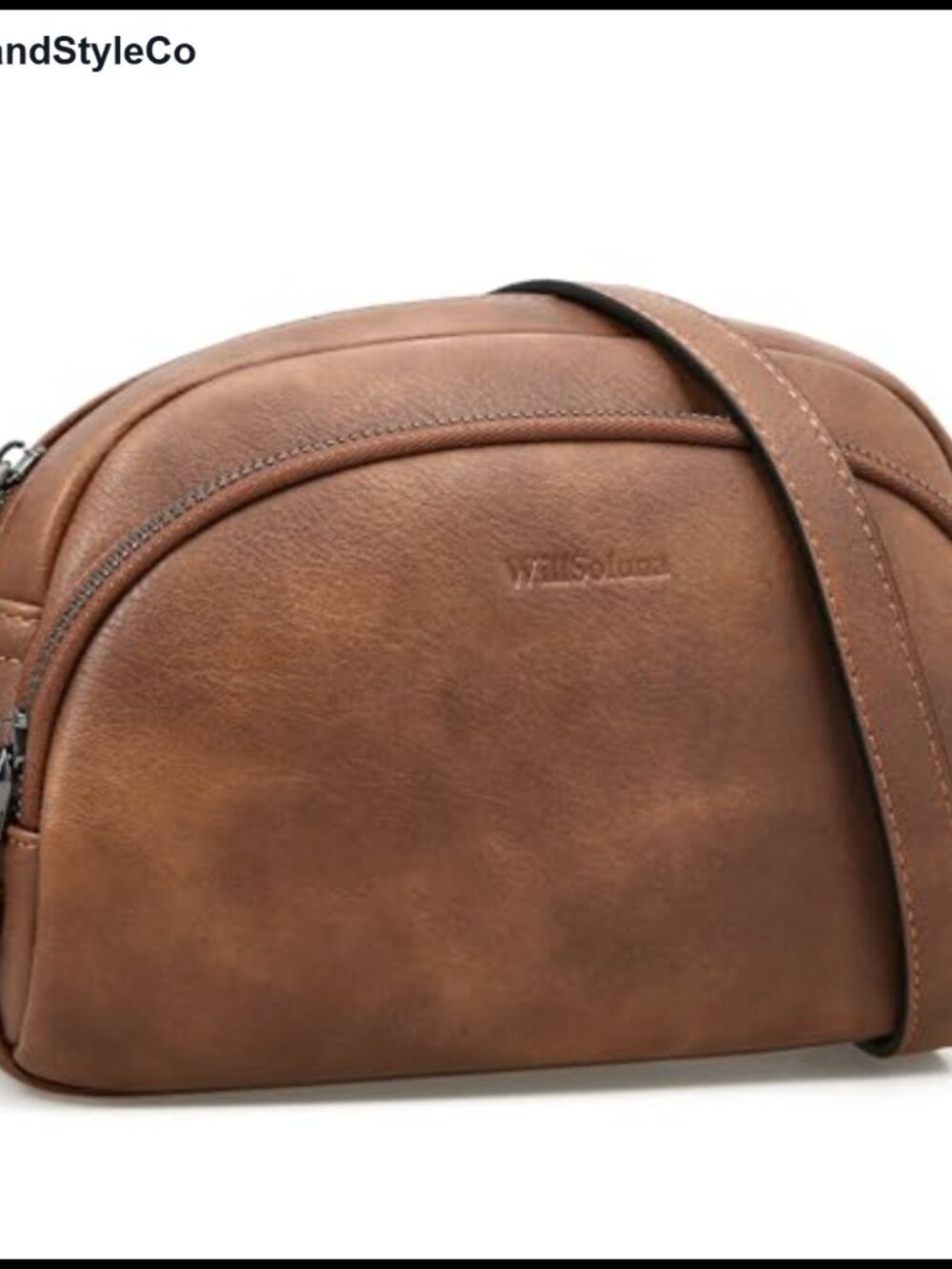 Faux Leather Crossbody Bag Anti-Theft Small Saddle Purse